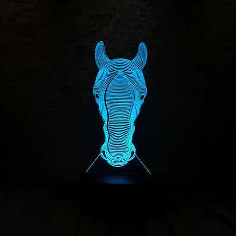 Horse Head Model 3D LED Night Light