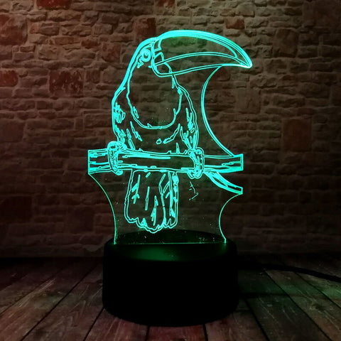 Psittaciformes Model 3D LED Night Light