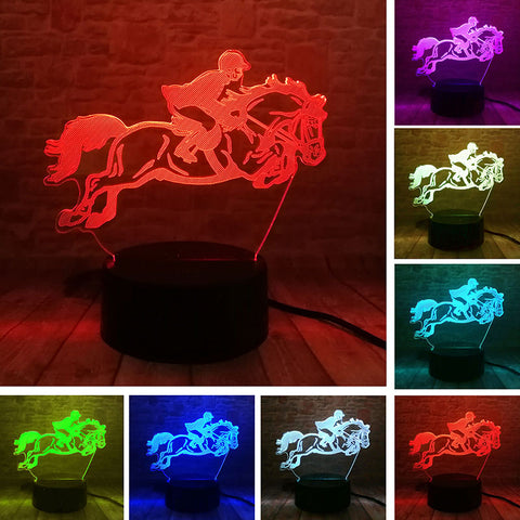 Horseback Riding Figure 3D LED Night Light