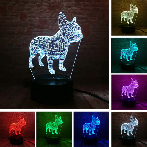 French Bulldog Model 3D LED Night Light