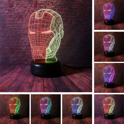 Mask Iron Man Figma Model 3D LED Night Light