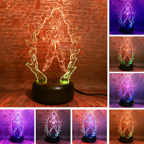 Dragon Ball Super Saiyan God Goku Model 3D LED Night Light