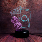 Poker Dice Model 3D LED Night Light