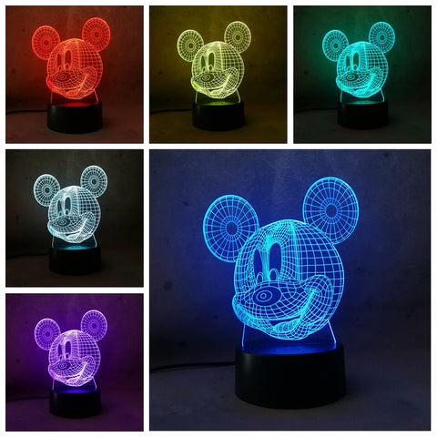 Mickey Anime Figure Model 3D LED Night Light