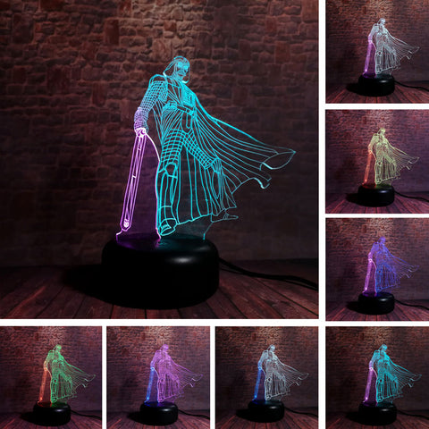 Star Wars Series Black Knight Figurines Model 3D LED Night Light
