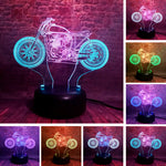 Colorful Motorcycle Model 3D LED Night Light