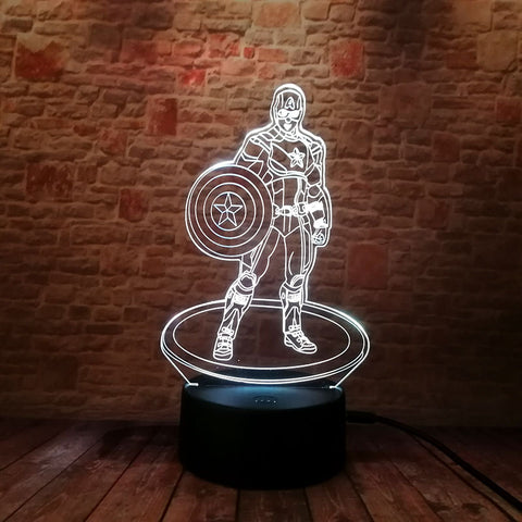 Avengers Captain America Model 3D LED Night Light