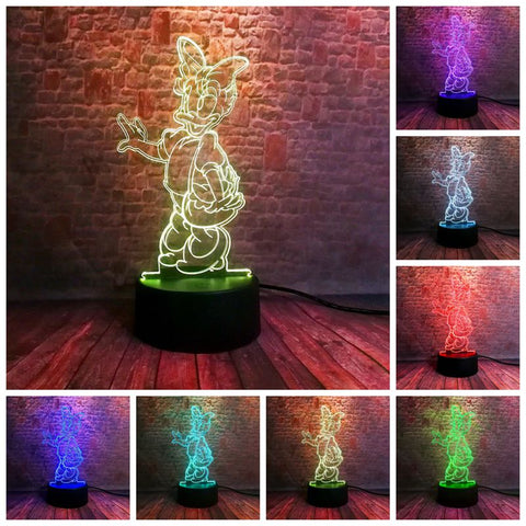 Daisy Duck Anime Figure 3D LED Night Light