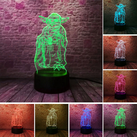 Star Wars Yoda Model 3D LED Night Light