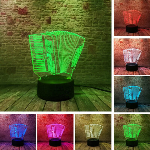 Accordion Model 3D LED Night Light