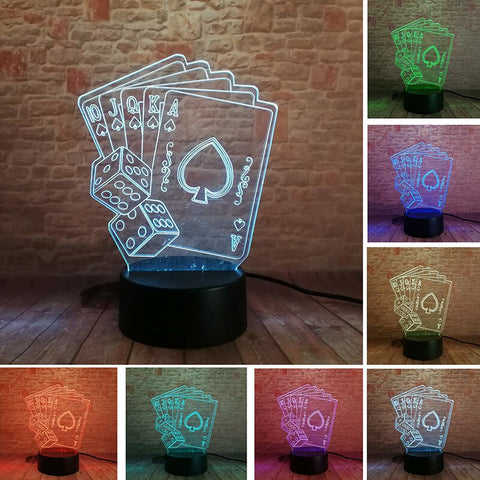 Poker Model 3D LED Night Light