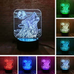 Wolf Whistling Model 3D LED Night Light