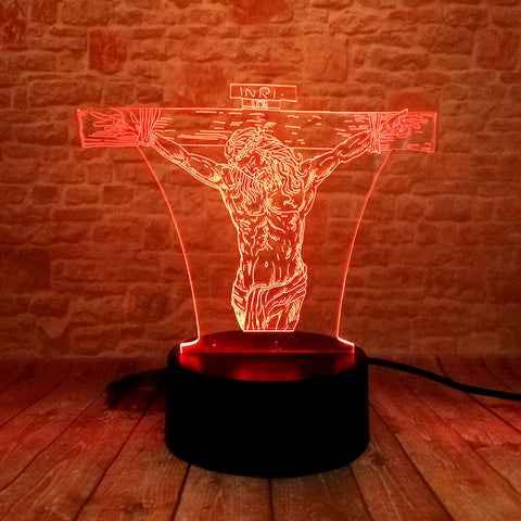 Luminious Cross Jesus Model 3D LED Night Light