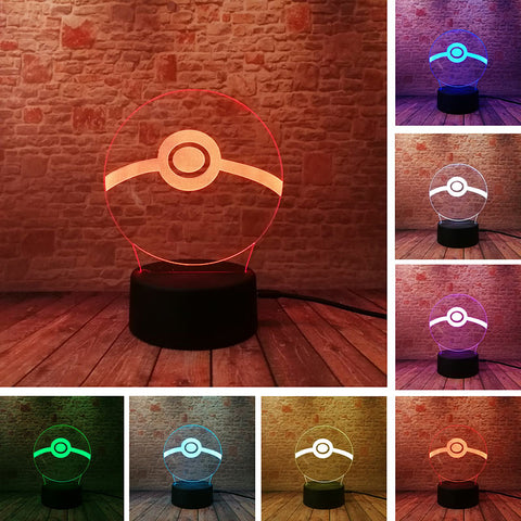 Pokeball Figure Model 3D LED Night Light