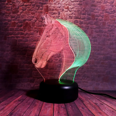 Halloween Horse Head Model 3D LED Night Light