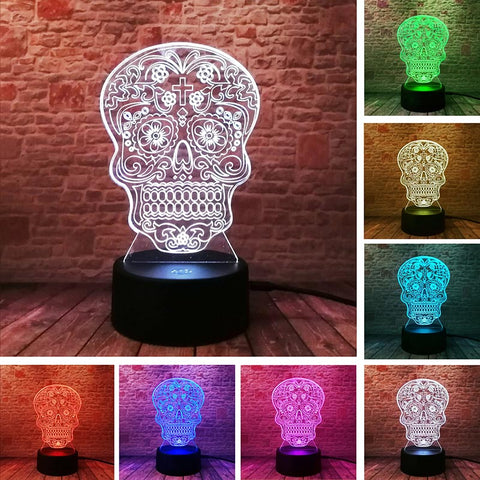 Flower Skeleton Model 3D LED Night Light