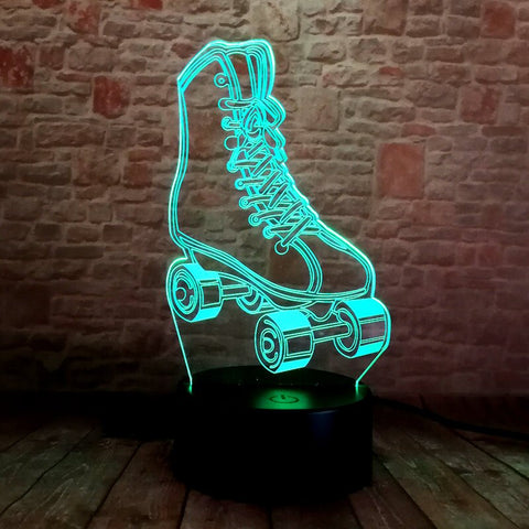 Roller Skates Figure 3D LED Night Light