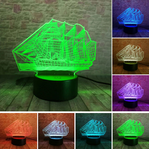 Ship Model 3D LED Night Light