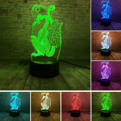 Chinese paper cutting Dragon Model 3D LED Night Light