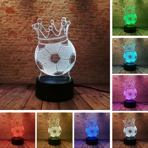 2018 Crown Football Model 3D LED Night Light