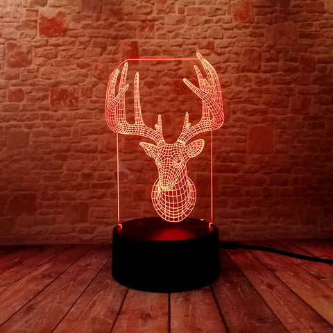 Deer Head Decoration 3D LED Night Light