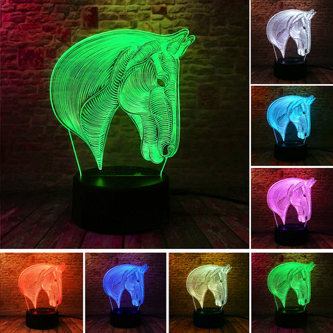 Horse Figure 3D LED Night Light