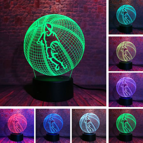 Luminous Basketball Man Sport Model 3D LED Night Light