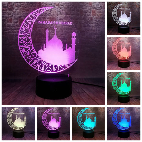 Islamic Ramadan Mubarak Model 3D LED Night Light