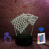 Game of Thrones House Stark Model 3D LED Night Light