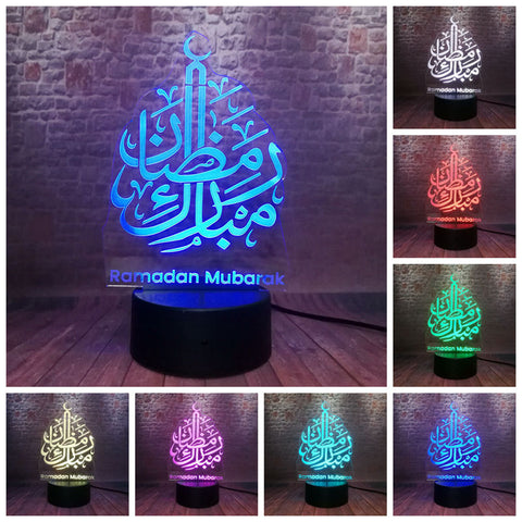 Luminous Eid Mubarak Model 3D LED Night Light
