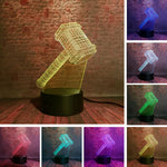 Thor Thunder Hammer Figure 3D LED Night Light