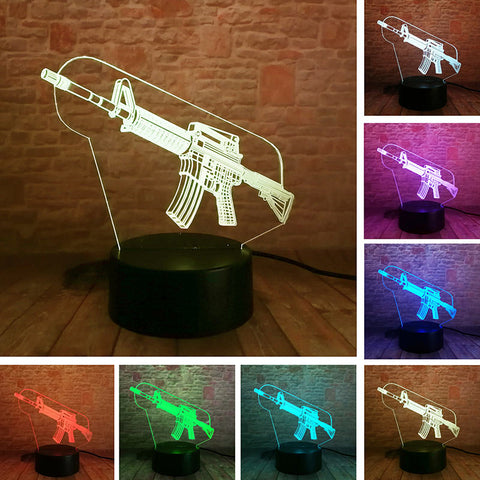 Fortress Battle Royale SCAR Gun Model 3D LED Night Light