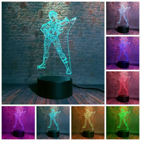 Battle Royale Fortnight Figure 3D LED Night Light