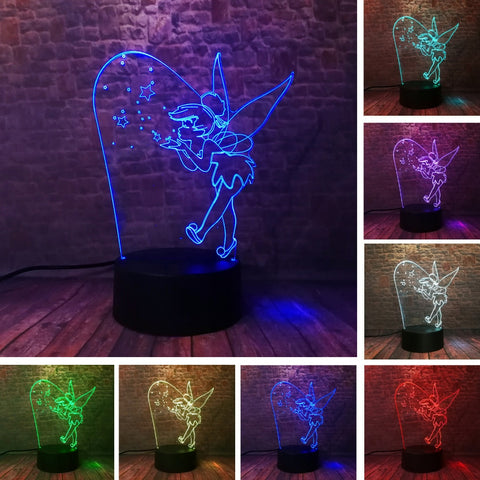 Tinker Bell Anime Figure 3D LED Night Light