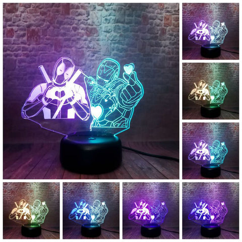 Lovely Marvel Iron Man Figure 3D LED Night Light