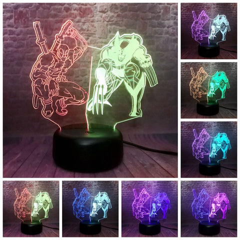 Marvel Deadpool Figure 3D LED Night Light