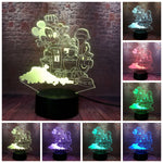 Train Mickey Anime Figure 3D LED Night Light