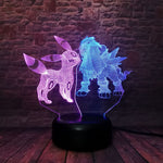 Eevee and Three Sacred Anime Figure Model 3D LED Night Light