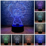 Cartoon Figure Stitch Colorful Model 3D LED Night Light