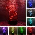 Lilo Stitch Anime Figure Model 3D LED Night Light