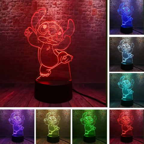 Lilo Stitch Anime Figure Model 3D LED Night Light