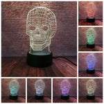 Halloween Party Decor Luminous Skull Model 3D LED Night Light