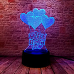 Happy Birthday Letter Model 3D LED Night Light