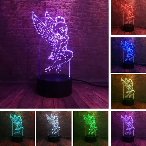 Tinker Bell Anime Figure 3D LED Night Light