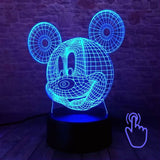 Mickey Mouse and Minnie Mouse Cartoon Figure 3D LED Night Light