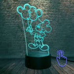 Mickey Mouse and Minnie Mouse Cartoon Figure 3D LED Night Light