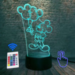 Mickey Mouse and Minnie Mouse Cartoon Figure 3D LED Night Light