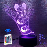 Mickey Mouse and Minnie Mouse Cartoon Figure 3D LED Night Light