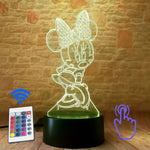Mickey Mouse and Minnie Mouse Cartoon Figure 3D LED Night Light