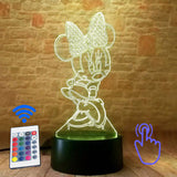 Mickey Mouse and Minnie Mouse Cartoon Figure 3D LED Night Light